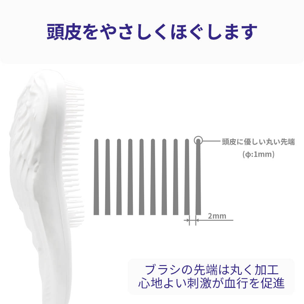 Detangle Brush 静電気防止 スカルプケア ヘアブラシ a673WH