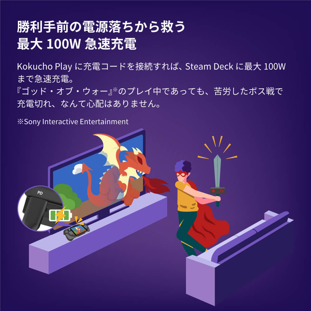 Kokucho Play コクチョウプレー Steam deck スチームデック ドック h2211BK コンパクト