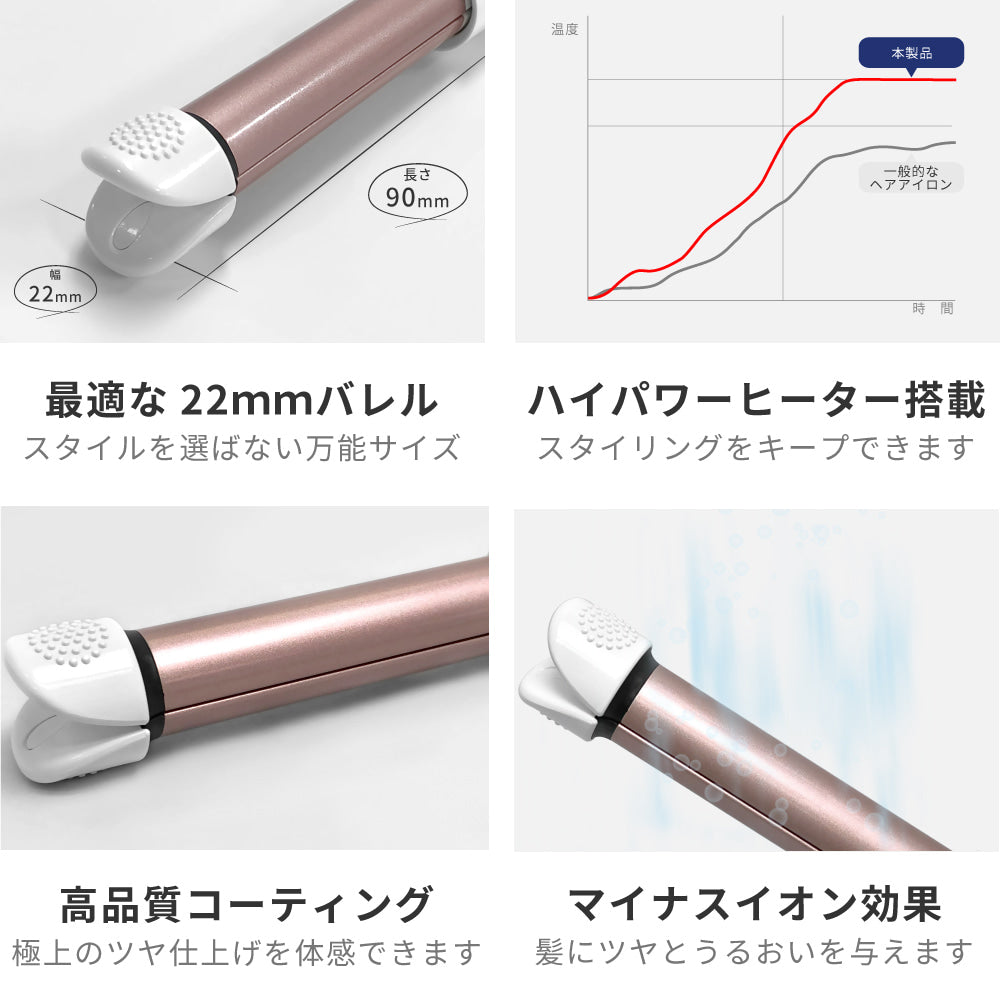 ポータブル ヘアアイロン カール アイロン KIYO MINI i2093WH