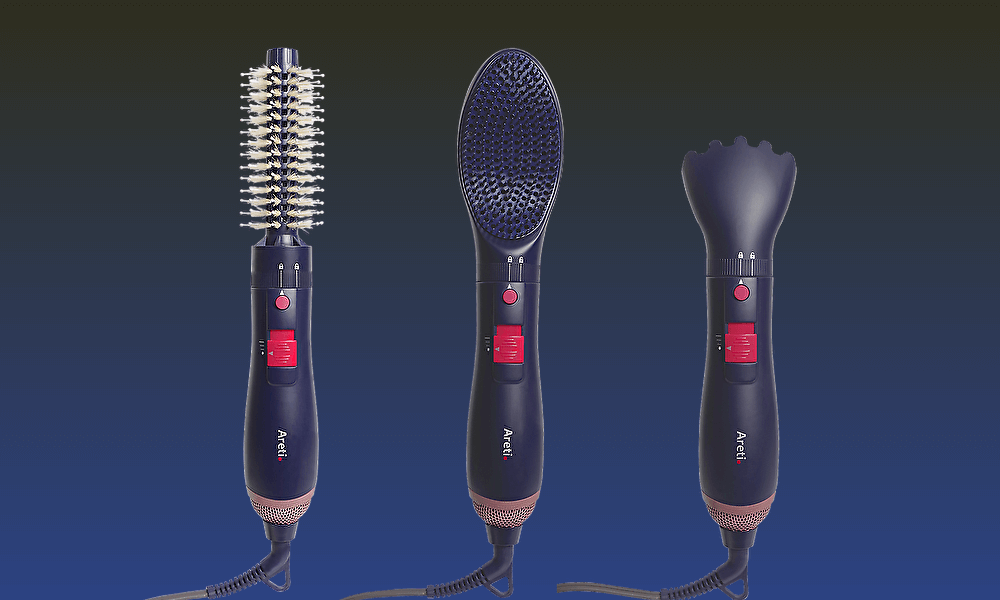 アタッチメントを付け替えると3通りの使い方ができるスリムな「ボリュームスタイラー」。ロングヘアだけではなく、ボブやショートヘアにも最適。