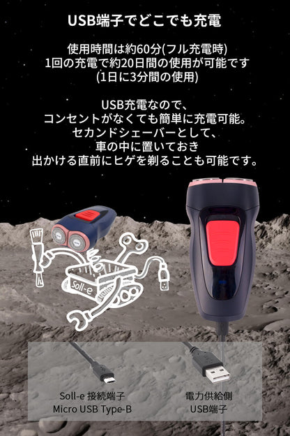 【クリアランスセール】メンズシェーバー Soll-e s1808IDG