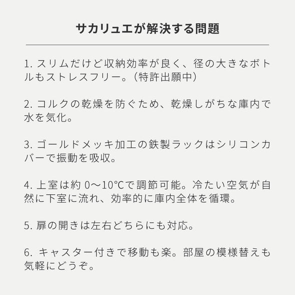 【予約割引セール】サカリュエ 潤金 ワインセラー 72L 上下2温度管理 s2466