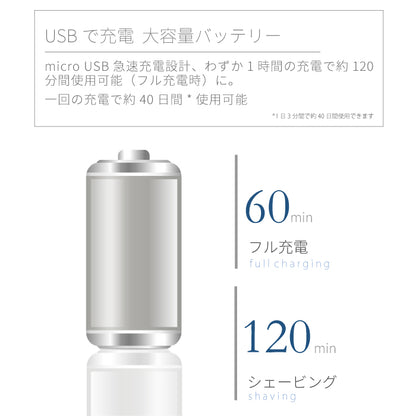 【アウトレット】【30%OFF】回転式 IPX7 防水 電気シェーバー fc5201-1A ポータブル