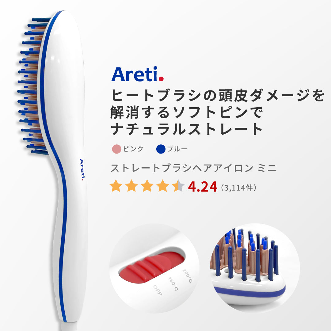 ストレート ヒートブラシ アイロン ミニ アイロン i1798PK/BL