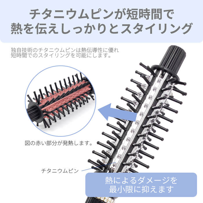 アウトレット】ロールブラシヘアアイロン 25mm i706BK｜アレティ